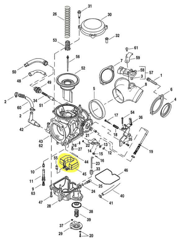 Galleggiante per carburatore Keihin CV - immagine 2