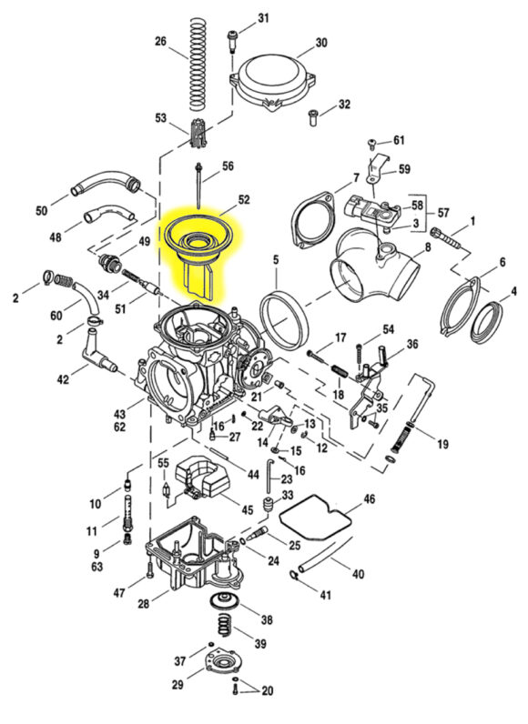 Membrana di ricambio per carburatore Keihin CV - immagine 2