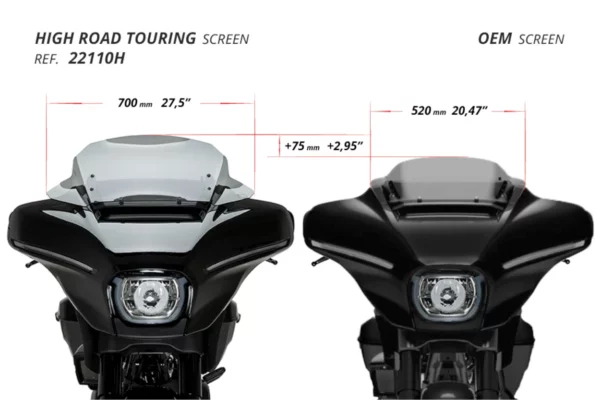 Plexiglass Puig H.R. Touring per Street Glide FLHX  - Vari colori - immagine 3